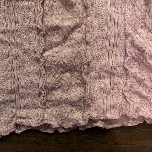 Free People Lulu Moonlit Orchid fitted Lilac Lace cotton top - Picture 9 of 10